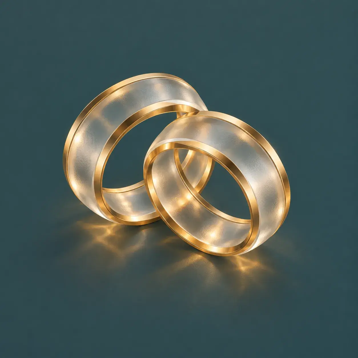 Interlocking glass rings